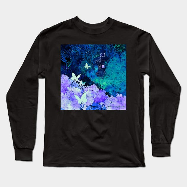 Jade Forest Butterfly Shrine Long Sleeve T-Shirt by venglehart